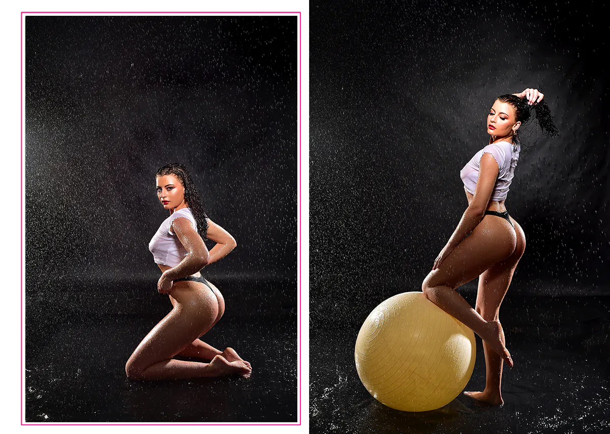 Wet Rain Boudoir Studio Photoshoot