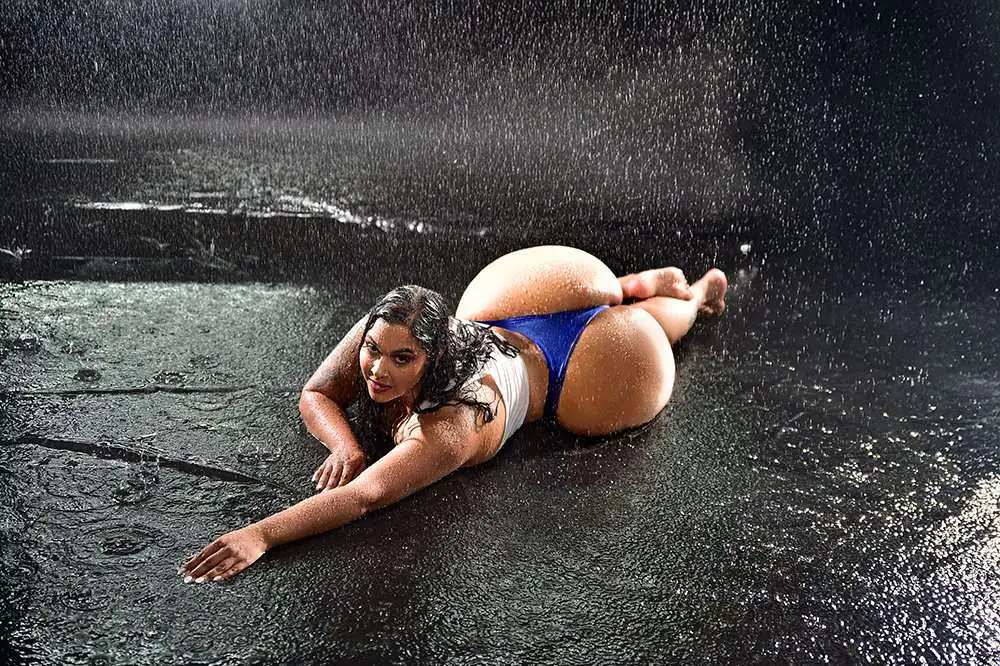 Wet Rain Boudoir Studio Photoshoot